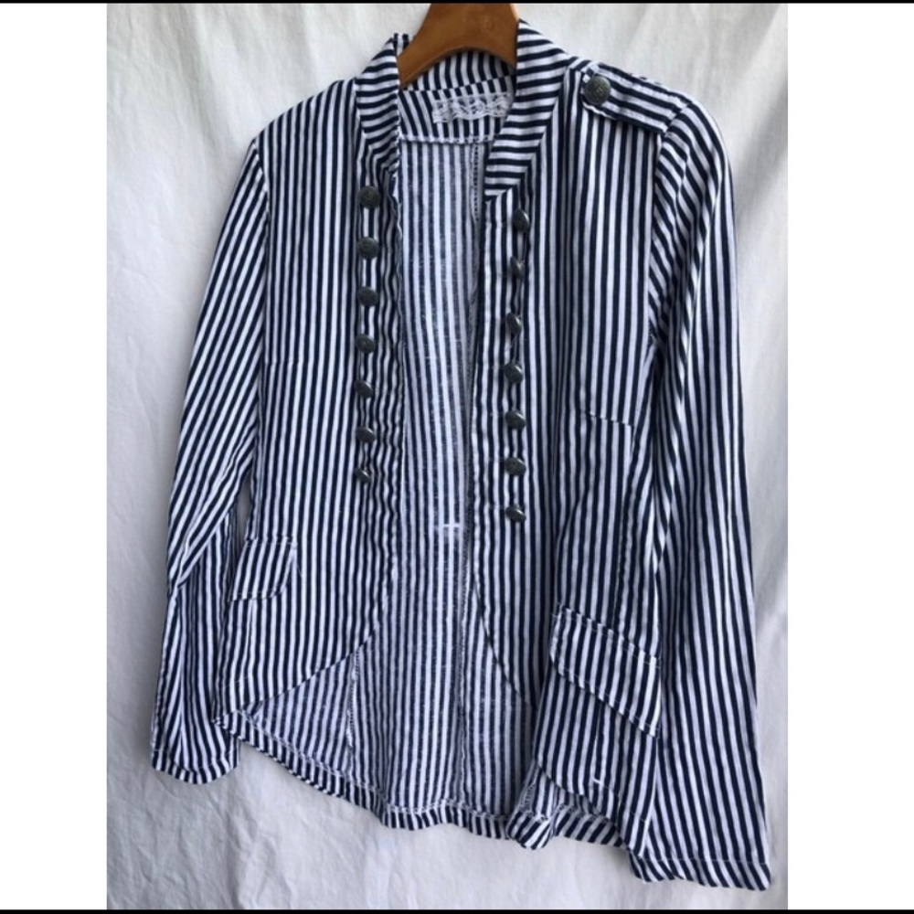 NWOT Made in Italy - 100% Linen Nautical Blazer - Picture 5 of 8